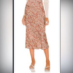 Free People Normani Bais Snake Print Midi Skirt